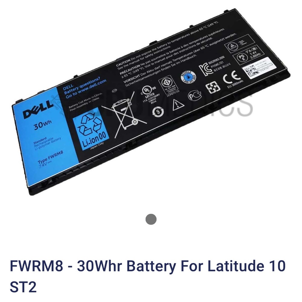 Dell FWRM8–30Whr Battery For Latitude 10 ST2